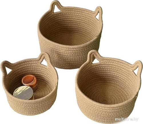 Набор корзин Mio Tesoro 640700474A (3 шт желтый/коричневый)