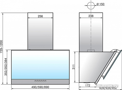 Кухонная вытяжка Elikor Рубин S4 90П-700-Э4Д (перламутр/белое стекло)