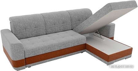 Угловой диван Mebelico Честер 61127 (правый, рогожка, серый/коричневый)