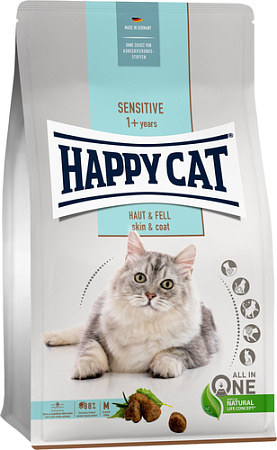 Сухой корм для кошек Happy Cat Sensitive Haut & Fell 34/15 1.3 кг