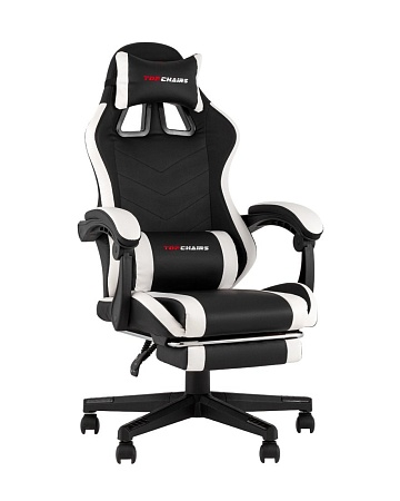 TopChairs Prophet с оттоманкой GF-8086 (черно-белый)
