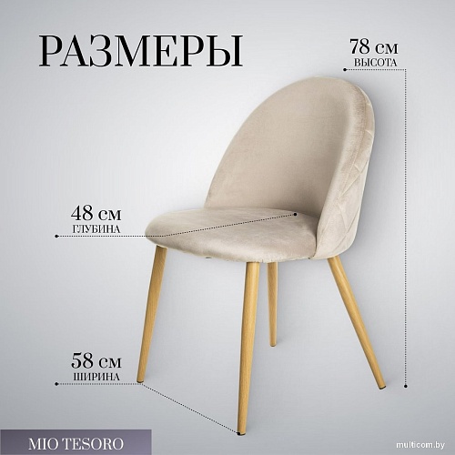 Стул Mio Tesoro Симона DC-125 (бежевый/дерево, G062-14)