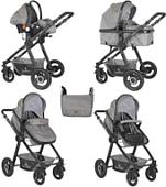 Универсальная коляска Lorelli Alexa 2019 (3 в 1, темно-серый)