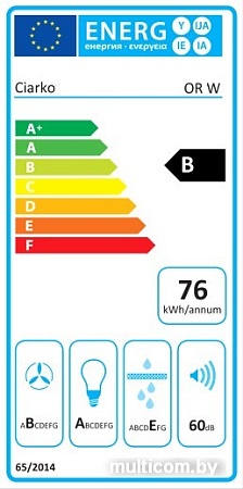 Кухонная вытяжка Ciarko ORW White Glass 38