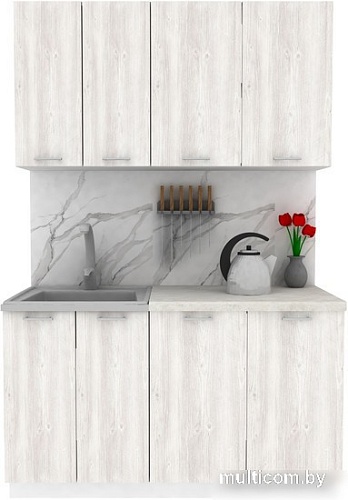 Готовая кухня ЭлиГард Lion 1.4 (сосна каньон/королевский опал)