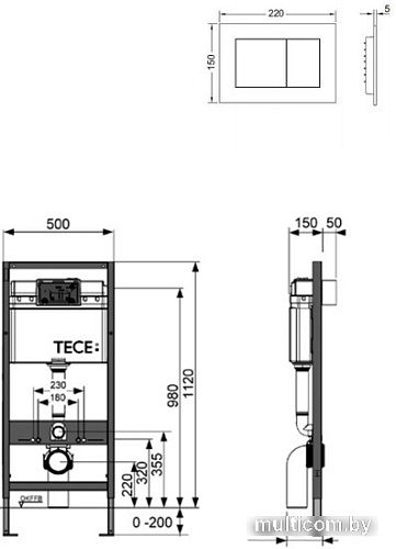 Tece 9.400.407 (без кнопки смыва)