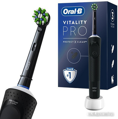 Электрическая зубная щетка Oral-B Vitality Pro D103.413.3 Cross Action Protect X Clean Black 8700216214070 (черный)