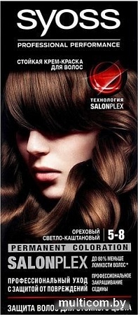Крем-краска для волос Syoss Salonplex Permanent Coloration 5-8 ореховый светло-каштановый
