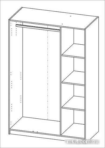 Шкаф распашной Mio Tesoro Орион 3-х створчатый 2.01.01.030.5 (дуб венге)