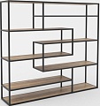 Стеллаж Hype Mebel Зиг-Заг 200x150 (черный/дуб галифакс натуральный)