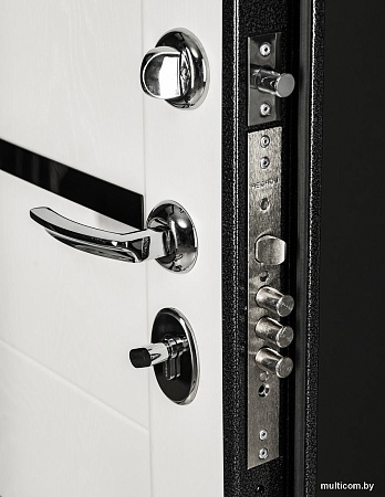 Металлическая дверь Guard Царга MG60 87х205 правая (черное серебро/белый ясень)