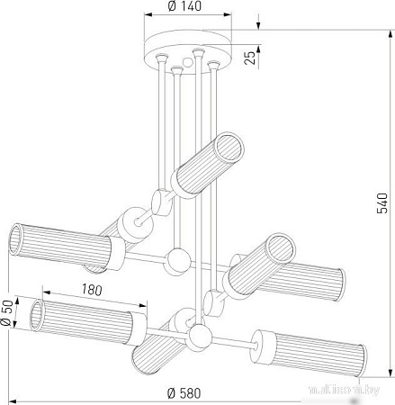 Подвесная люстра Евросвет 60166/8 (латунь)