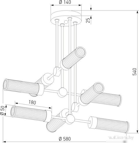 Подвесная люстра Евросвет 60166/8 (латунь)