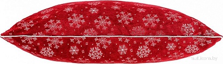 Декоративная подушка Домашняя Мода Новогодний принт (50х35, бордо)