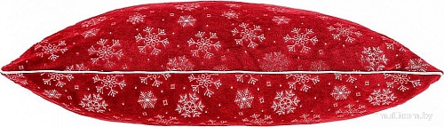 Декоративная подушка Домашняя Мода Новогодний принт (50х35, бордо)