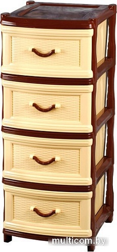 Комод Эльфпласт Классика (плетенка) 4 секции [068]