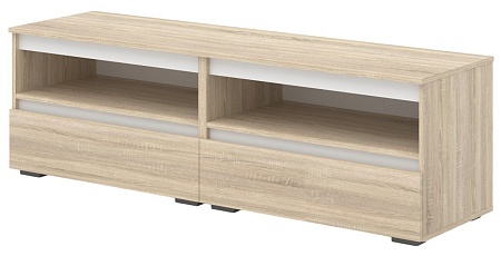 Тумба Кортекс-мебель Бари ТВ 160 2ш-2 (дуб сонома/дуб сонома/белый)