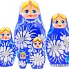 Развивающая игра Брестская Матрешка В синем наряде с ромашками (набор 5 шт)