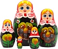 Развивающая игра Брестская Матрешка В сарафане с анютиными глазками (набор 5 шт)