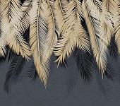 Фотообои Citydecor Пальмовые листья с оттенком (золотой-синий) 300x270