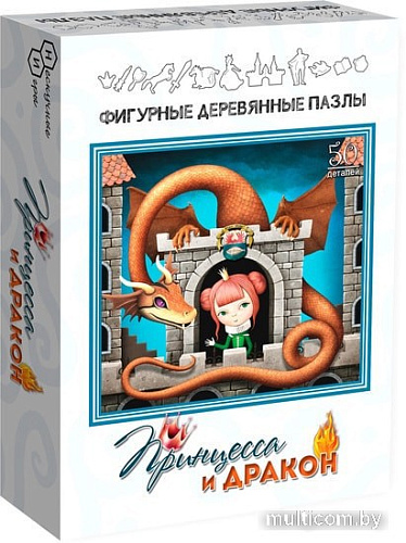 Пазл Нескучные игры Принцесса и Дракон. Деревянный