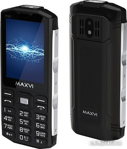 Кнопочный телефон Maxvi P101 (черный)