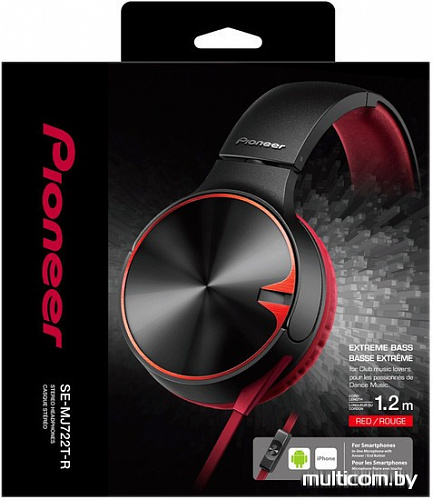 Наушники с микрофоном Pioneer SE-MJ722T-R