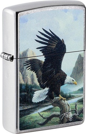 Зажигалка Zippo Linda Picken Majestic Eagle Street Chrome 49767