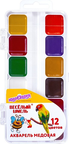 Акварельные краски Юнландия Веселый шмель 192362 (12 цв)