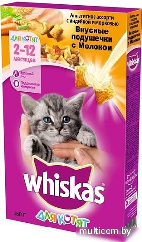 Корм для кошек Whiskas Аппетитное ассорти с индейкой, морковью и молоком 0.35 кг