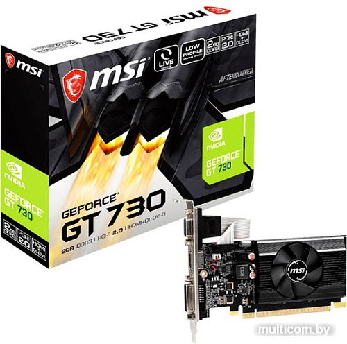 Видеокарта MSI GeForce GT 730 2GB DDR3 N730K-2GD3/LP