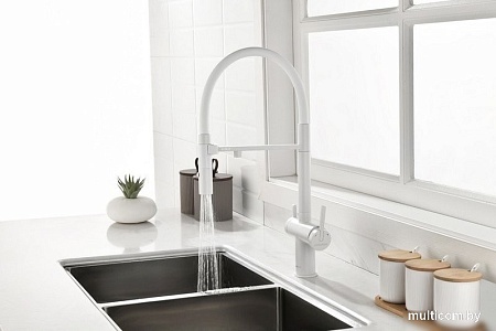 Смеситель Paulmark Gravity Gr213888-WH (белый/белый матовый)