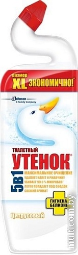 Средство для унитаза Туалетный Утенок 5 в 1 Цитрус 0.9 л