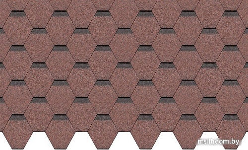 Битумная черепица Docke Standard Сота (красный RAL 3005)