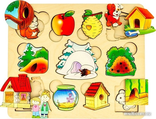 Мозаика/пазл Нескучные игры Где чей домик? 7993