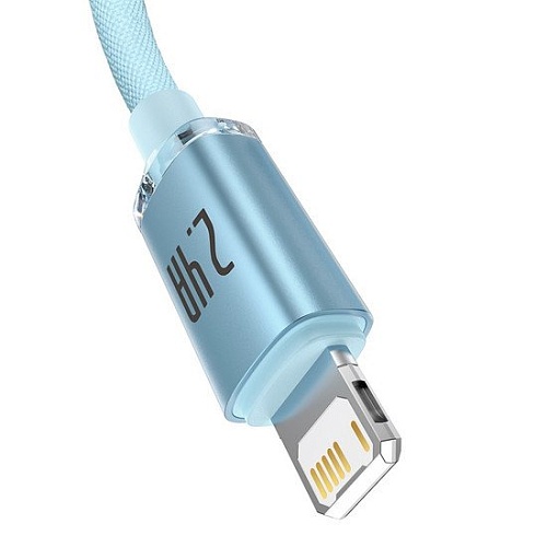 Кабель Baseus Crystal Shine USB Type-A - Lightning (2 м, голубой)
