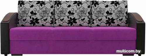 Диван Лига диванов Монако slide 102007 (фиолетовый/черный/серый)
