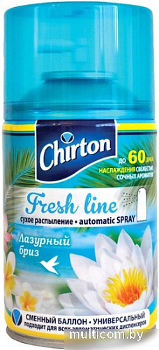 Сменный блок для освежителя воздуха Chirton Фреш Лайн Лазурный бриз (250 мл)