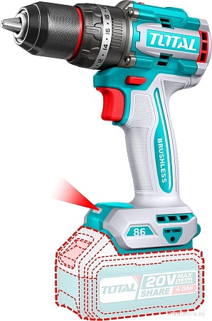 Ударная дрель-шуруповерт Total TIDLI20868 (с 2-мя АКБ, кейс)