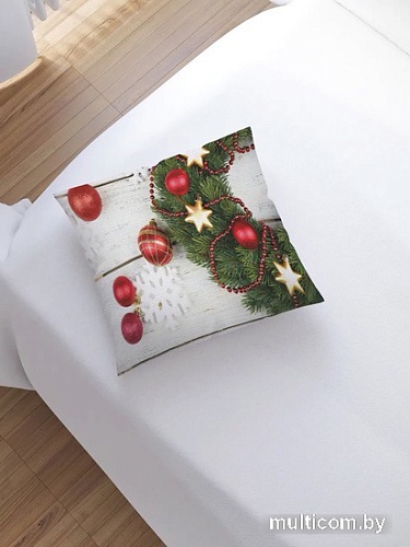 Чехол на подушку JoyArty Шарики и звезды на праздник sl_21512