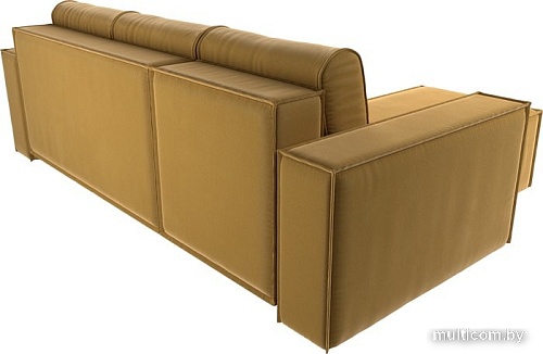 Угловой диван Mebelico Куба угловой 108652 (левый, БНП, микровельвет, желтый)