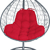 Подвесное кресло M-Group XL 11120306 (серый ротанг/красная подушка)