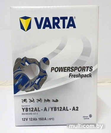 Мотоциклетный аккумулятор Varta Powersports Freshpack YB12AL-A2 512 013 012 (12 А&middot;ч)