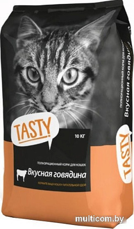 Корм для кошек Tasty Для взрослых кошек с говядиной 10 кг