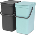 Brabantia Sort & Go 2 x 12 л (мятный/серый)