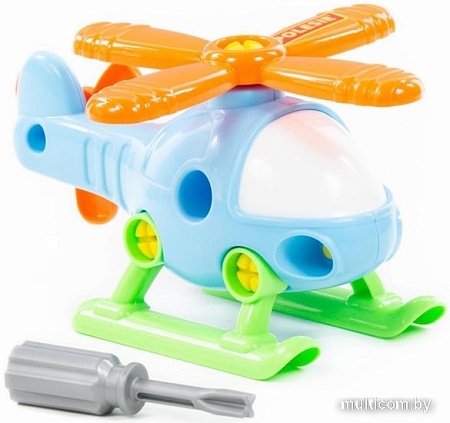 Конструктор Полесье 76663 Вертолет (синий)