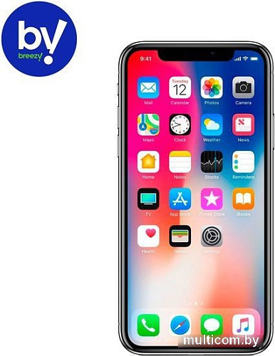 Смартфон Apple iPhone X 256GB Воcстановленный by Breezy, грейд C (серебристый)