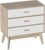 Комод Мебельград Калгари 3 ящ. (дуб натуральный светлый/белый матовый)