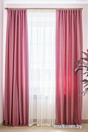 Комплект штор Decoretto Канвас пыльная роза КПР-K24 4x2.5 м (розовый, 2 шт)