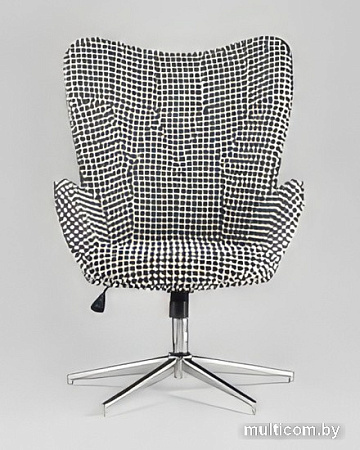 Интерьерное кресло Stool Group Филадельфия FUCHS HOUNDTOOTH (регулируемое, черный/белый)